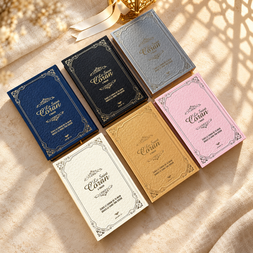Coran à tracer Amana Coran dans les 6 coloris : blanc, rose, doré, argenté, bleu marine et noir